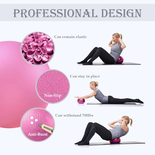 Image of PL-0003 Soft Exercise Ball, Anti-Burst Yoga Ball Chair Supports 2200lbs PL-0003