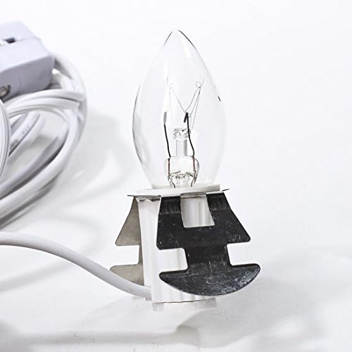 Factory Direct Craft Set of 3 White Electric Clip-in Accessory Bulb Cords - for Christmas Village Houses, Pumpkins, and Other Displays. Replacement Clip in Lamp Cord. | Size: 6 Foot Long