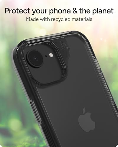 Image of ZAGG Santa Cruz Case with Kickstand for iPhone 17e / 16e / 15 /14 / 13 - 13ft Drop Protection, Graphene Reinforced, Slim Transparent Case, Anti-Scratch Finish, Wireless Charging Compatible, Black