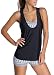 Sidefeel Women Tribal Printed Tankini With Boyshort Bikini Set X-Large Black