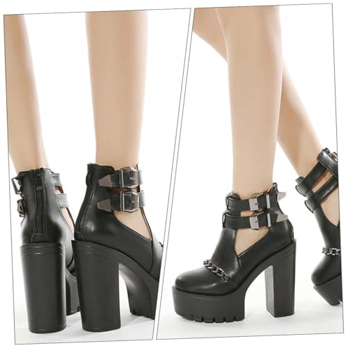 Bottines à talons hauts confortables à semelle épaisse contre le mal de pieds - 5