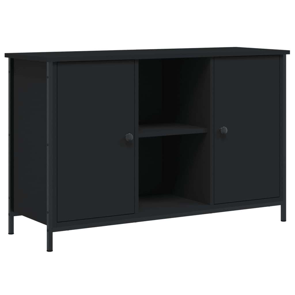 vidaXL Mobile Porta TV Nero 100x35x65 cm in Legno Multistrato, Supporto TV, Supporto per unità multimediali, Mobile con Luce LED, mobiletto HiFi
