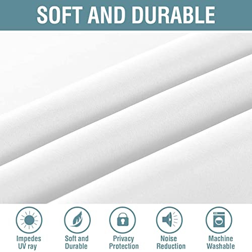 Image of H.VERSAILTEX White Window Curtains 63 Inch Length Thermal Insulated Window Treatment Panel for Living Room Grommet Curtain Drape for Bedroom (1 Panel), 52 inch W x 63 inch L