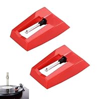 Great Packing Record Player Needle: 2 x 100% Brand new premium turntable replacement stylus needles with protective plastic case. Material: The needle of this record player uses a thickened ABS material to ensure clear and smooth music playback,givin...