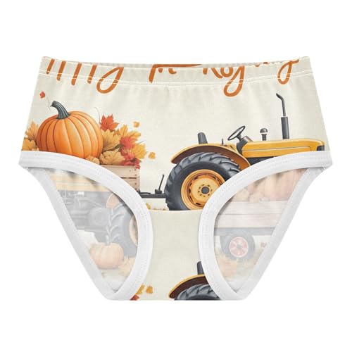 Toddler Underwear Floral 2t Cotton Panties Little Girl Durable Briefs Undies Kids Thanksgiving Orange Tractor Pumpkins