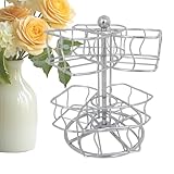 Carrusel Organizador De Sobres De Té,Organizador Giratorio De Metal De 2 Niveles Para Encimera | Contenedor Para Crema, Azúcar Y Bolsitas De Té - para Oficina Cocina Encimera Armario Despensa