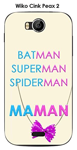 Onozo Coque Wiko Cink Peax 2 Design Maman vs Batman Collier de nouille