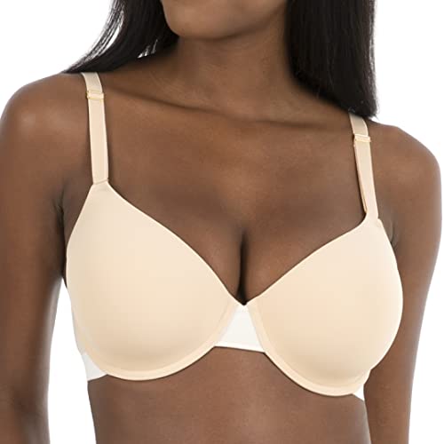 Lively T Shirt Bras For Women | Full Coverage Flexible Underwire Bra With Lightly Padded Cups | Scalloped Lace Back Straps Toasted Almond #TOP8