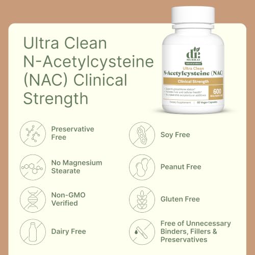Dr. Murray Natural Products DM-NAC-600-60 N-Acetylcysteine Supplement