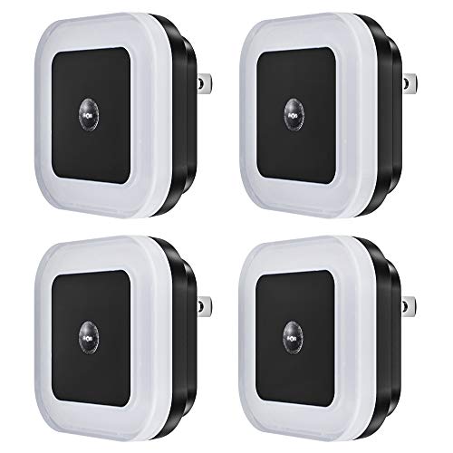 Image of SYCEES Plug-in LED Night Light with Dusk to Dawn Sensor for Hallway, Stairs, Bathroom, Kitchen, Bedroom, Nursery, Kids Room, Daylight White, Pack of 4