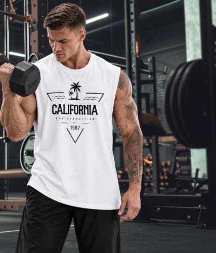 Image of SHODOX Men's 100% Cotton Tank Top | Round Neck Sleeveless Gym Vest | Loose Fit Casual Sportswear T-Shirt | Breathable & Lightweight Fitness Wear for Workout & Active Wear