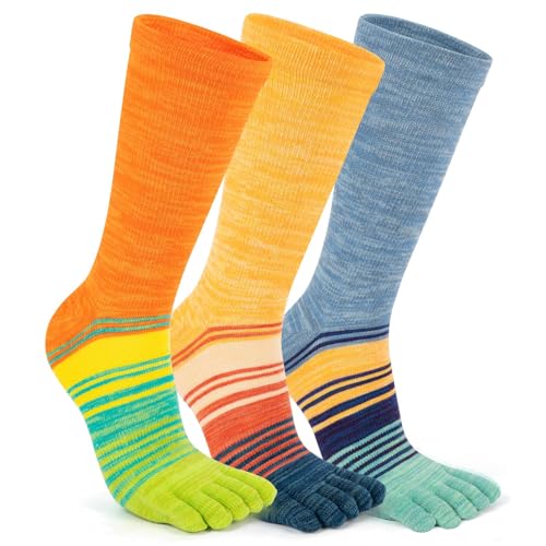 TikMox Cotton Rainbow Toe Socks, Arch Compression...