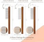 Dog Grooming Kit, Low Noise Paw Trimmer and Nail Grinder with Bonus 3-Piece Vintage Wooden Pet Comb Set, All-in-One Cordless Pet Grooming Clippers, Rechargeable and Quiet，Dual Blades with Guard Combs for Dogs, Cats - Snow