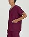 Landau Essentials Relaxed Fit 5-Pocket V-Neck Scrub Top for Men 7489 Wine MED
