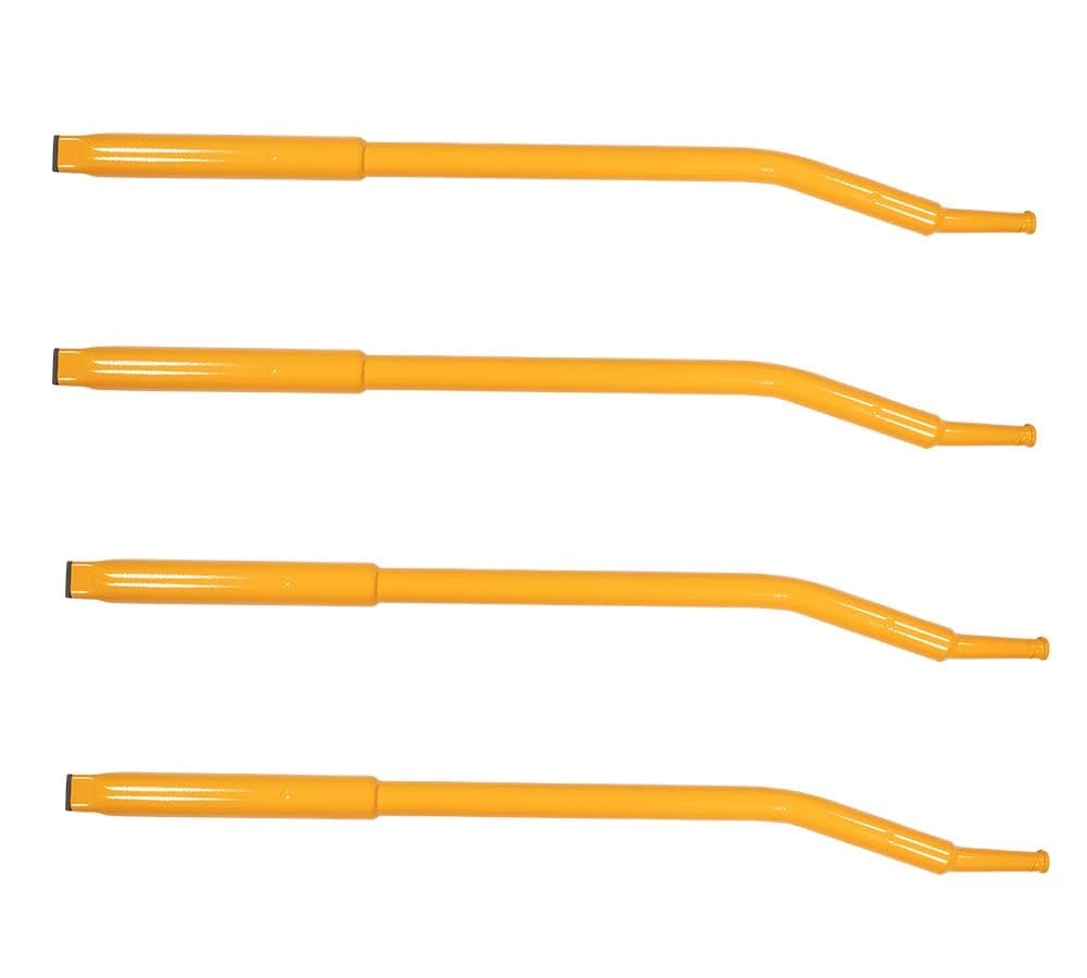 (4 Pack) 34" Combination Winch Bar for Flatbed Trailer - Yellow Coated Steel Flatbed Winch Bar with Non-Slip Handle &amp; Slip Resistant Tip for Secure Operation