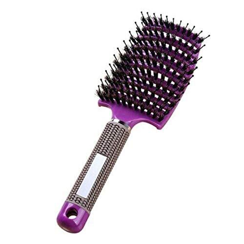 ZENGYUE Detangler Brush Detangling Nylon Bristle Brush Detangle Hairbrush Comb Brush for Women Men Natural Hair Curly Coily Hair Scalp Massage (Purple)