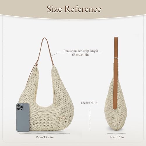 Bolso de paja para mujer tipo Tote verano playa miniatura 4