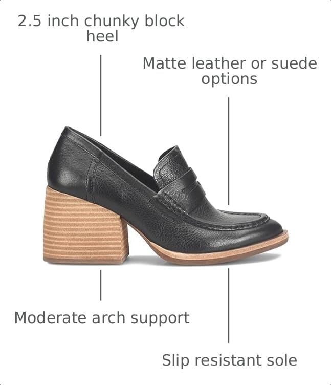 Image of MOOMMO Women Chunky Platform Loafers Pumps Round Closed Toe Slip On Penny Loafers Suede Block High Heels Oxford Shoes Formal Classic Thick Heel Dress Loafer Office Ladies Vintage Comfort 4-11 M US