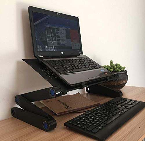 New Adjustable Laptop Table Cooling Stand for Bed,Couch /Sofa Portable Vented Lap Desk with Mouse Pad Side,Work from Home,Foldable Computer Tray for Aluminum Ergonomic Design