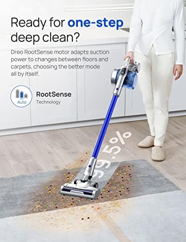 Dreo Cordless Vacuum Cleaner, 25kPa 550W Strong Suction, 3000mAh Detachable Battery, Up to 60 Mins, Handheld/Stick Vacuum with Auto Detect, Tools for ...
