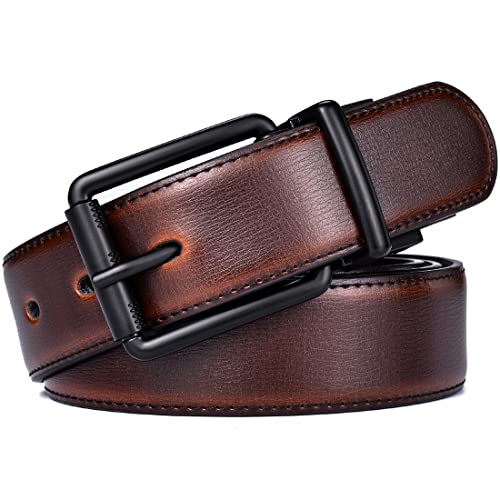 Genuine Leather Reversible Belt, 1.25", Rotate Black Buckle, Gift Box4
