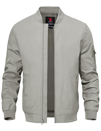 Image of TBMPOY Men's Windproof Bomber Jackets Lightweight Track Jackets Windbreaker Outdoor Golf Fashion Coat