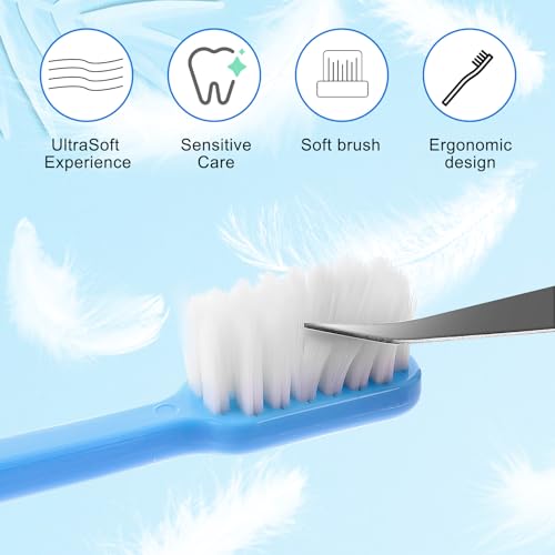 WLLHYF Weiche Zahnbürste für Erwachsene, extra weiche Mikroborsten, manuelle Zahnbürste, Aufhellungszahnbürste für Damen und Herren, sanfte Reinigung, schützt empfindliches Zahnfleisch, Gesundheit, – Bild 7