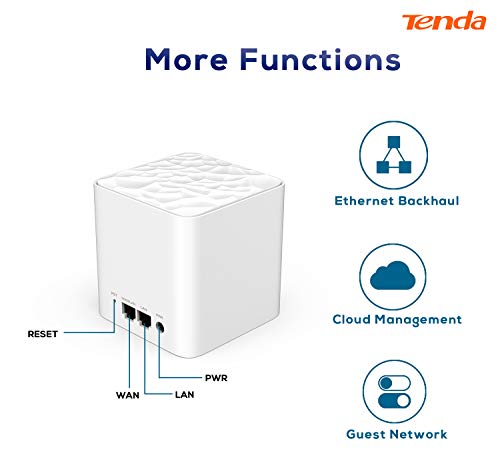 Image of Tenda MW3 Whole Home Mesh WiFi System, Dual Band AC1200 Mbps Router Replacement for Smart Home (White, Pack of 2)