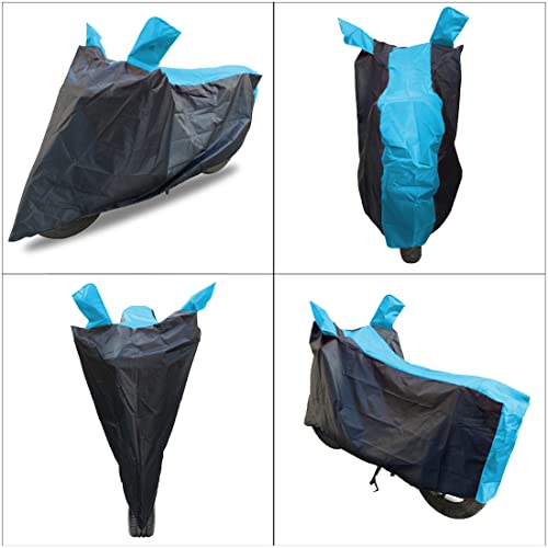 Image of Two Wheeler Bike Cover Accessories - Dustproof - UV Protection - Premium Bike Cover - for Hunter 350 Motor Bikes (Black Aqua)