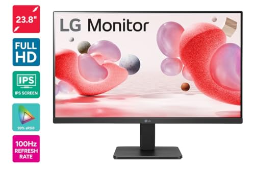 Image of LG 24MR400-B, 24 inch IPS Full HD Monitor with AMD FreeSync, 1ms MPRT, sRGB 99%, 100Hz Refresh Rate, Virtual Borderless, Flicker Safe, Reader Mode, OnScreen Control, HDMI, VGA(Black)