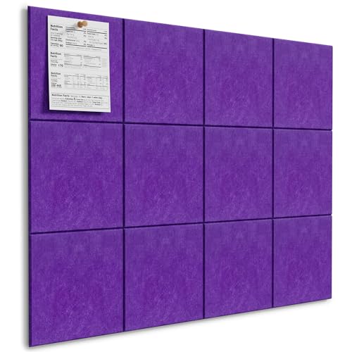 Image of MaxGear Felt Bulletin Board 48 inch x 36 inch, Violet Felt Wall Tiles Wall Decor
