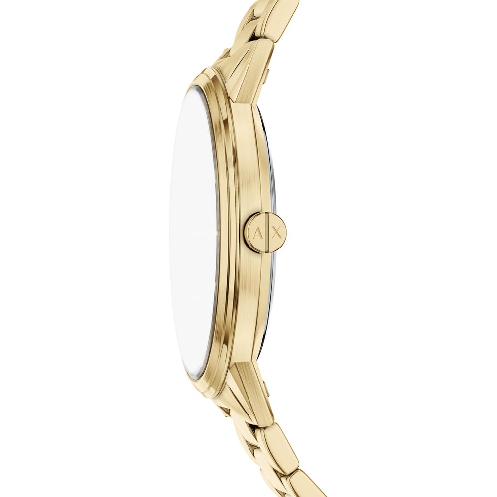 Armani Exchange Orologio da Uomo 42MM in Acciaio Inossidabile Color Oro, AX7178SET