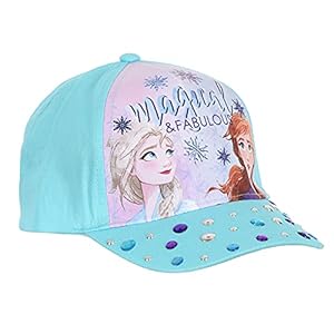 Casquette avec des Pierres incrustées Enfant Fille La Reine des neiges Frozen Rose et Bleu de 3 à 9ans