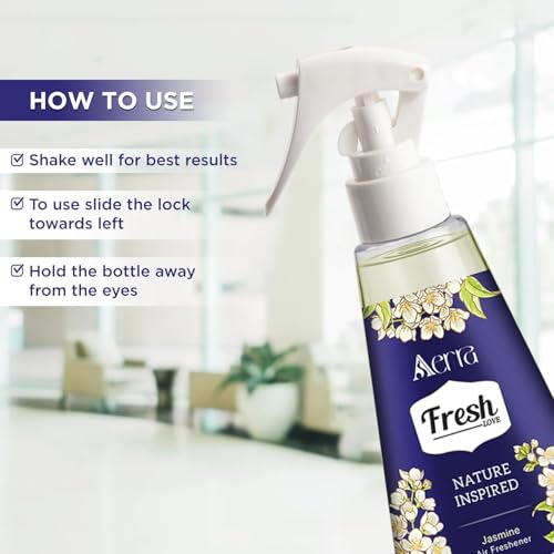 Image of Aerra Sandalwood & Jasmine Air Freshener Spray Combo, 2x250ml - Divine Blossom Edition, 5600+ Sprays for Home, Pooja Room, Car, Office, Non-Aerosol Odor Eliminator