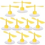 PAMINGONO 10 Stück Motorradhelm Dekoration Libellen mit Saugnapf PP Material Gelb Robustes Helmzubehör für Damen Einfache Befestigung Windrad Helm Ornament