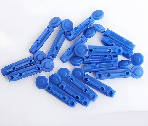 Image of Glucometer Round Lancet Needle - Pack of 100 Pieces Single Use Sugar Test (Blue Color) Made in India