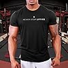 GYMTIER Never Stop Lifting Men's Gym T-Shirt Bodybuilding Training Workout Lifting Top Clothing, Black, 4XL #4