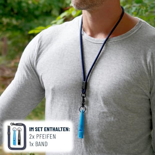 GIZZY® 2X Hundepfeife lauter & weitreichender Pfeifton I 2X Hundepfeifen ideal als Erziehungshilfen für Hunde I Zum Hundetraining u. als Hundepfeife Rückruf geeignet I Inkl. wertigem Band (blau)