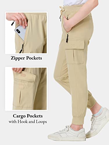 Image of EXARUS Girls Hiking Cargo Pants Joggers Teen Quick Dry Lightweight Slim Fit
