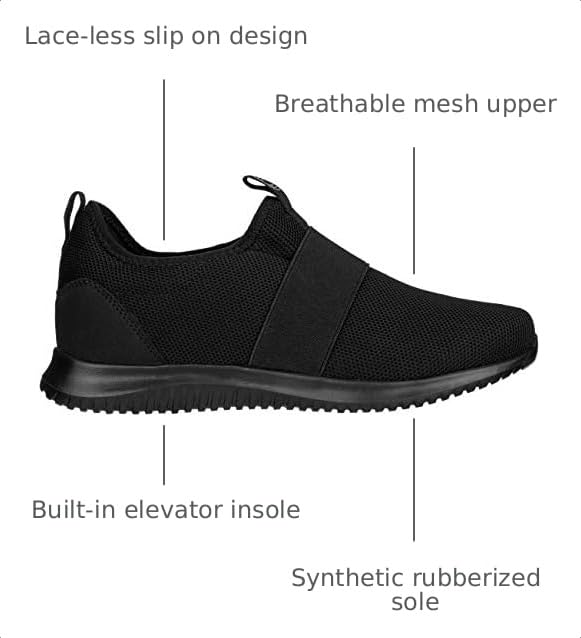 Image of CALTO Men's Invisible Height Increasing Elevator Shoes - Black Ultra Feather Lightweight Sporty Sneakers - 2.1 Inches Taller - Q120 - Size 11 D(M) US