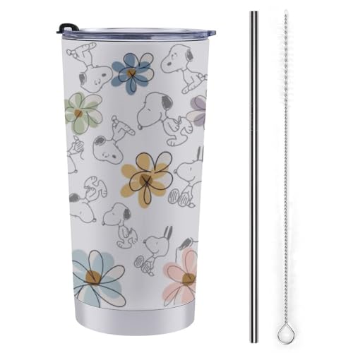 スヌーピー 花柄 マグカップ コーヒーカップ コンビニカップ 保冷 保温 タンブラー ステンレス製 蓋付き 持ち運び 直接ドリップ プレゼント用 車用 キャラクター グッズ かわいい 600ml