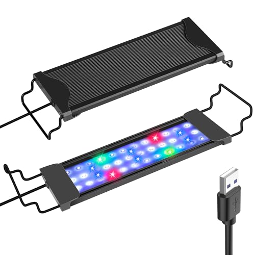 Iseebiz 水槽ライト アクアリウムライト 5色 LED 魚ライト 水槽用 熱帯魚観賞 30-50CM水槽対応 水草育成 長寿命 照明 7.5W 省エネ 3段階調光