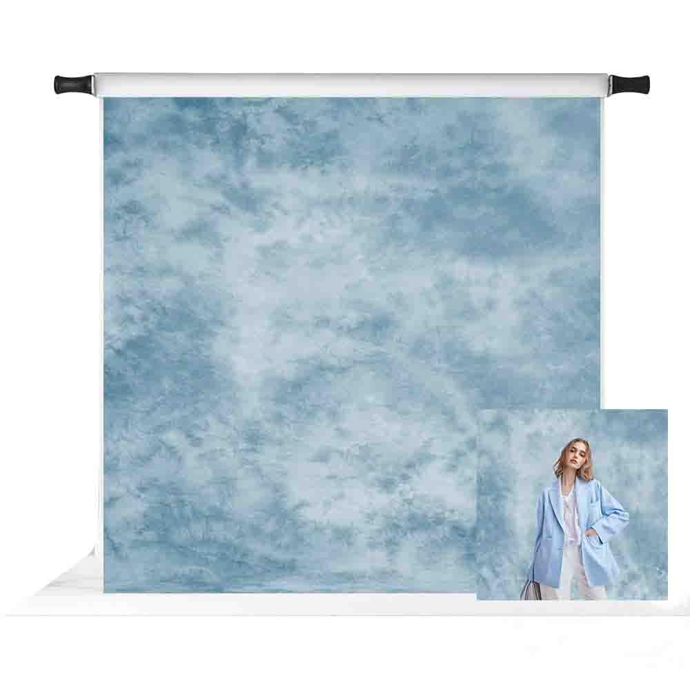 Kate 8x8ft Light Blue Abstract Backdrops for Photoshoot Blue Textured Portrait Background Old Master Photo Studio Props