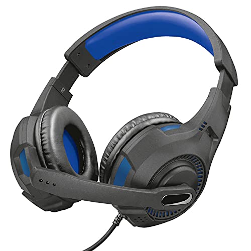 Cavo di 1 m per le console Trust Gaming GXT 307B Ravu Cuffie Gaming per Playstation 4 & 5, PS4, PS5, Headset con Microfono Ripiegabile e Archetto Regolabile, 3.5 mm Jack, Filo, Over Ear - Blu