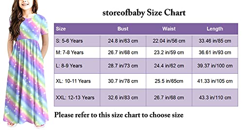 Storeofbaby Summer Rainbow Dress For Little Girls Kids Cute Fashion Stripe Maxi #TOP5