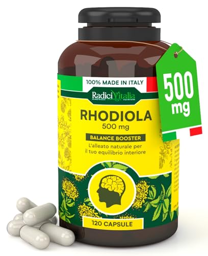 Rhodiola Rosea Integratore Buon Umore Forte Azione Tonico Adattogena 500mg per Stress Quotidiano...