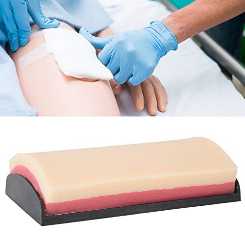 Image of Silicone Human Skin Injection Pad Training Model, Simulation Human Skin Incision Suture Training Model, Injection Practice Pad Module for Nurse Student Practice, 3 Skin Layers