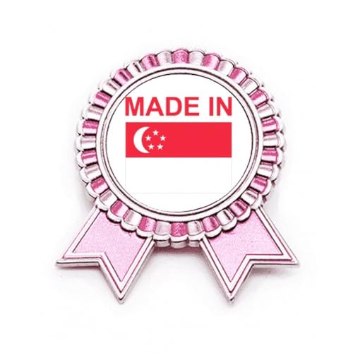 Pin's Singapour Country Love médaille rose en métal cadeau idéal