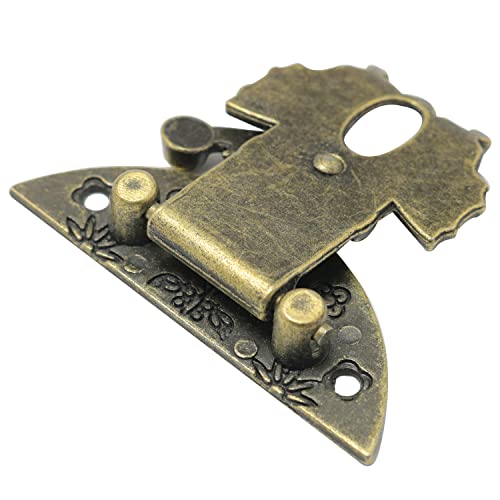 Image of Vintage Password Padlock Antique Bronze Zinc Alloy Lock Latch Hasp for Jewelry Box, Cabinet