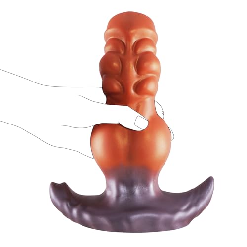 Image of 7.87in Anal Plug with Safe T-Shaped Base, Wearable Prostate Sex Toy with Big Knot, Large Monster Butt Plug Soft Anal Dilator for Advanced Men Women Couple (L)